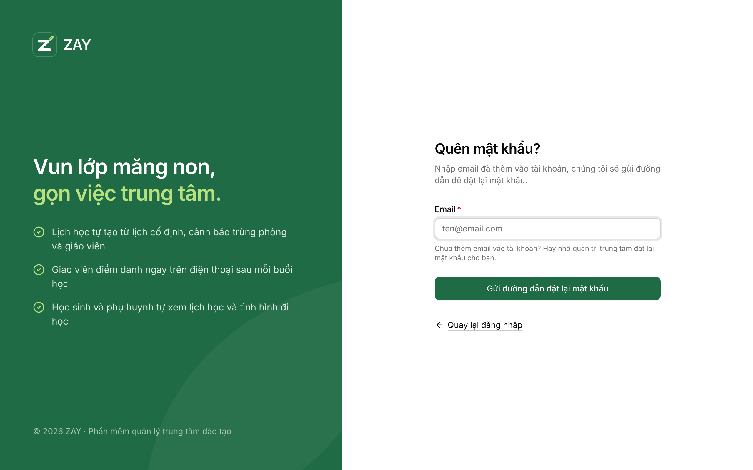 Trang Quên mật khẩu